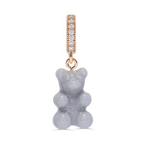 New! Crystal Haze | Nostalgia Bear - Pave Connector - Gold Plated - Steel Grey